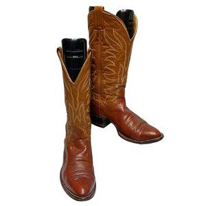 Vintage Nocona 4708 Embroidered Goatskin Leather Western Boots